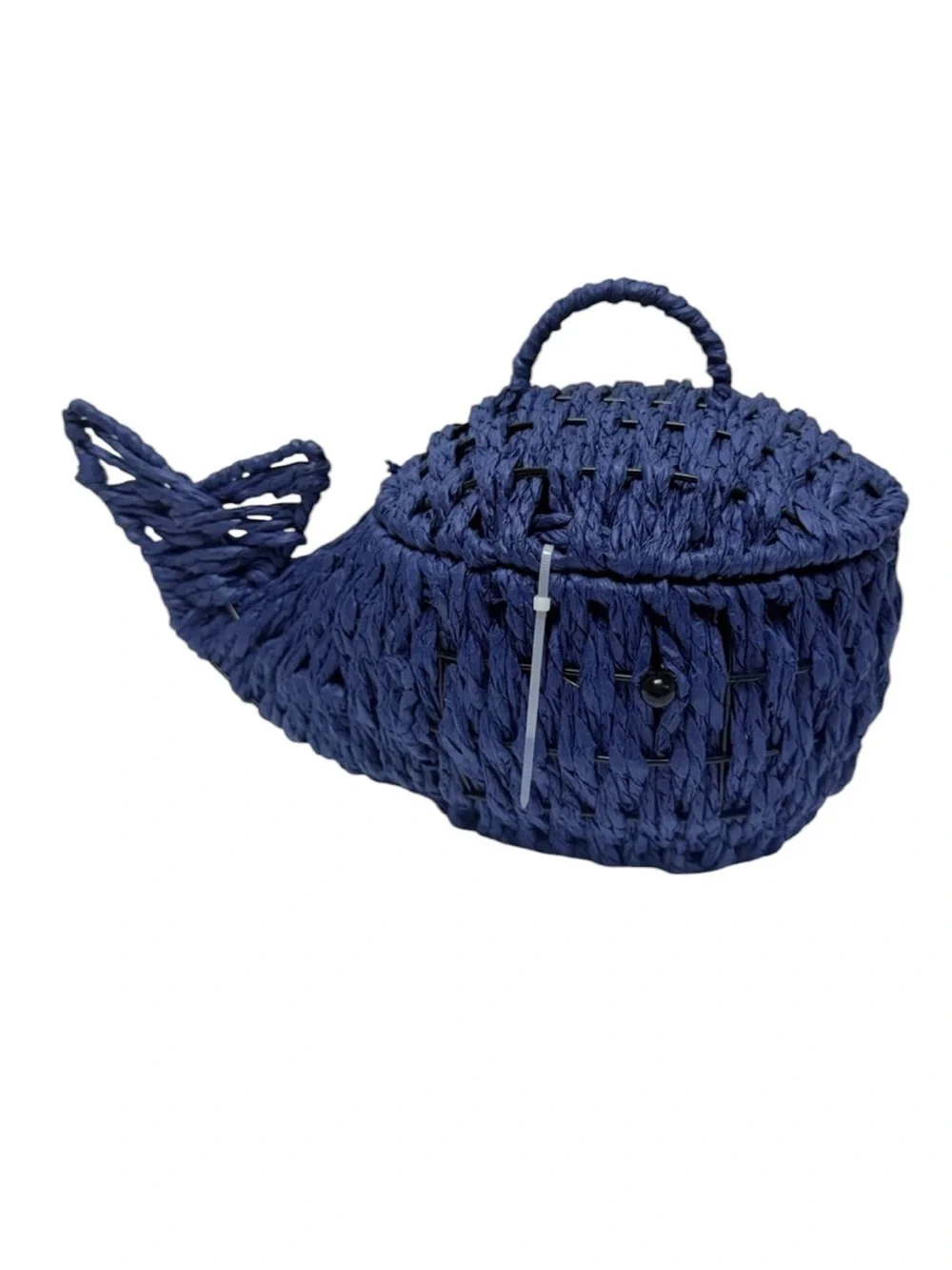 Blue Whale Wicker Summer Decorative Storage Basket
